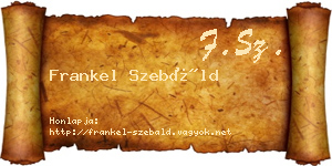Frankel Szebáld névjegykártya